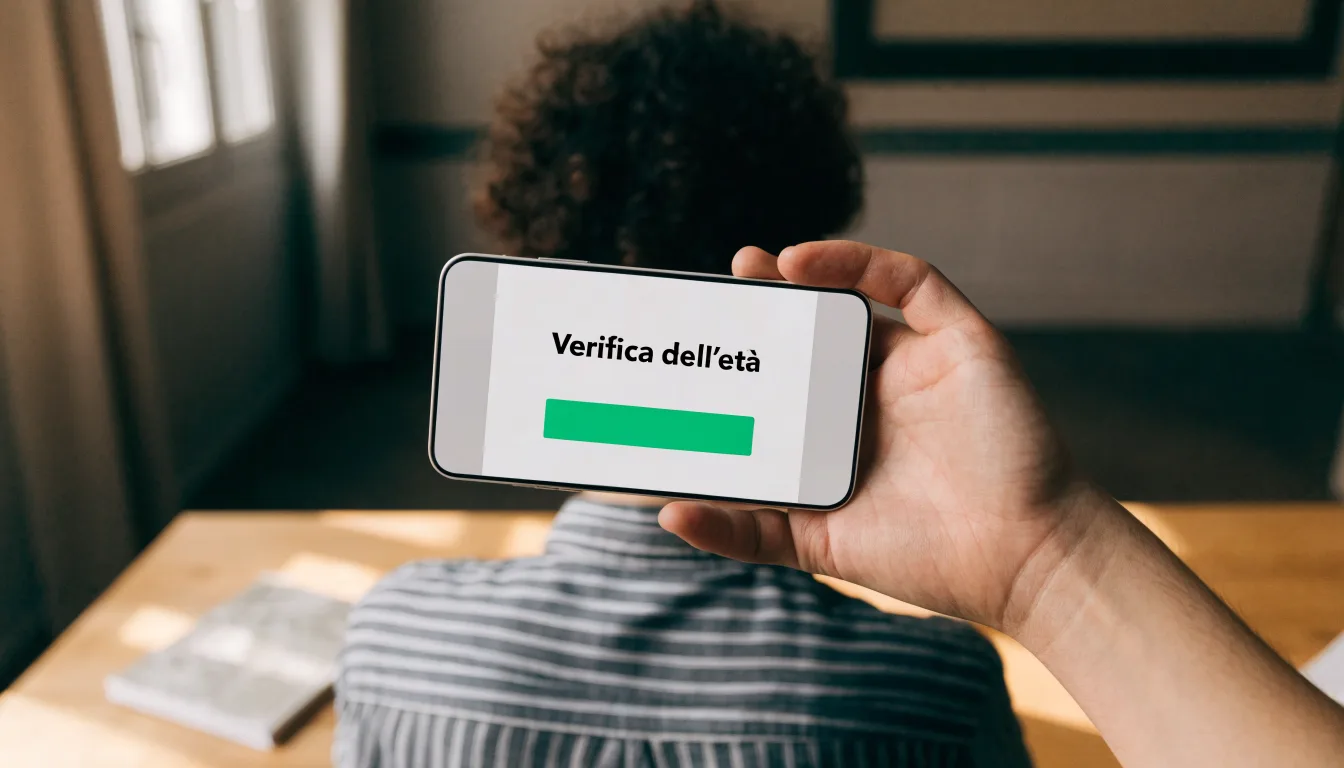 Un foglio di concessione in carta con un timbro rosso, appoggiato su una scrivania di legno accanto a una penna