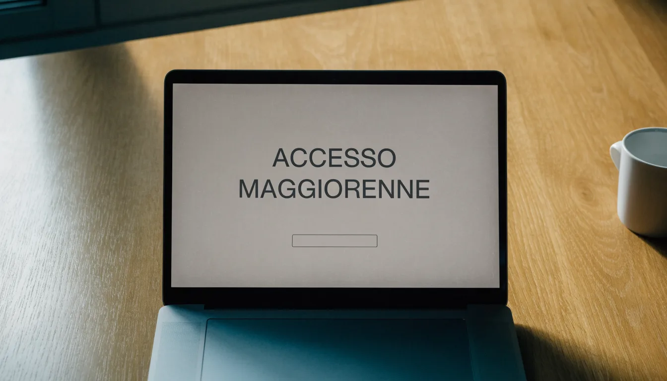 Un foglio di concessione in carta con un timbro rosso, appoggiato su una scrivania di legno accanto a una penna