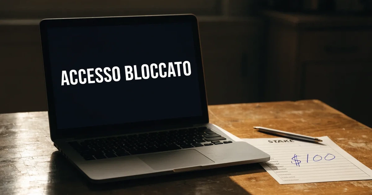 Un foglio di concessione in carta con un timbro rosso, appoggiato su una scrivania di legno accanto a una penna